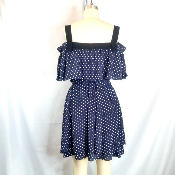 Grey Jason Wu Silk Navy Blue White Polka Dot Dress - Picture 6 of 11